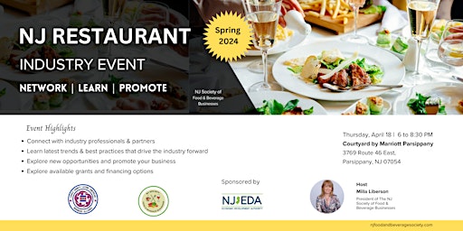 Primaire afbeelding van Spring 2024 NJ Restaurant  Industry Event