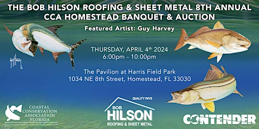 Imagen principal de 2024 Bob Hilson Roofing CCA  Homestead Banquet presented by Contender Boats