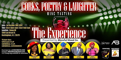 Corks, Poetry & Laughter (THE EXPERIENCE) primary image