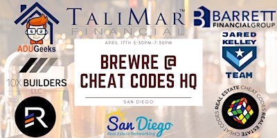 Imagem principal de BrewRE at Cheat Codes HQ! San Diegos Best Networking Event!