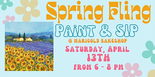Imagem principal do evento Spring Fling Paint & Sip: Countryside Flowers