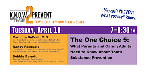 The One Choice 5: What You Need to Know About Youth Substance Prevention primary image