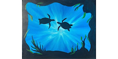 Primaire afbeelding van Cute “Sea Turtles” Paint and Sip Painting