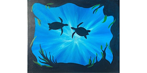 Image principale de Cute “Sea Turtles” Paint and Sip Painting
