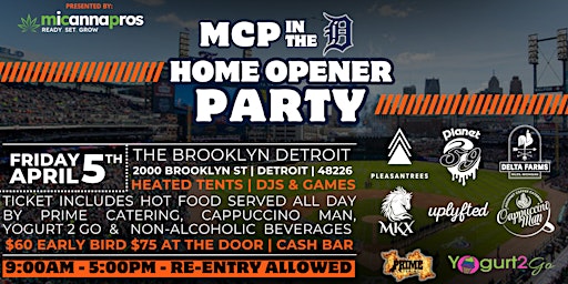 Primaire afbeelding van MCP in the D - Detroit Tigers Home Opener Party