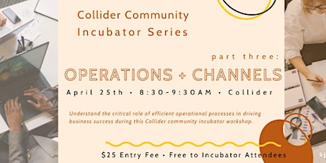 Collider Community Incubator Workshop: Operations + Channels