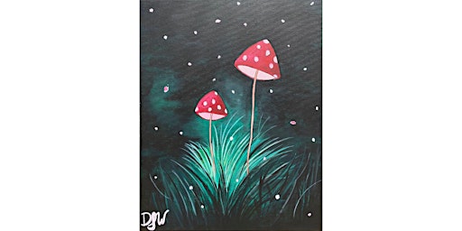 Paint and Sip: Stunning “Midnight Mushrooms” Painting  primärbild