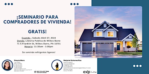 Immagine principale di ¡Seminario para compradores de vivienda! 