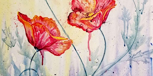 Primaire afbeelding van Watercolor Poppies  - Paint and Sip by Classpop!™