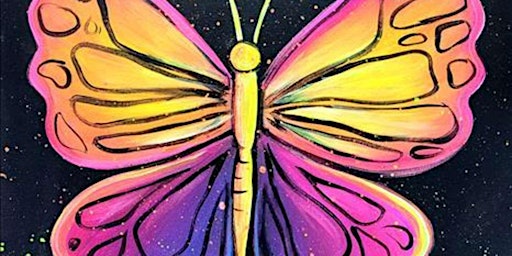 Image principale de Blacklight Butterfly - Paint and Sip by Classpop!™