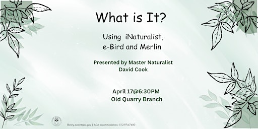 Imagem principal do evento What is It? Using iNaturalist, e-Bird and Merlin