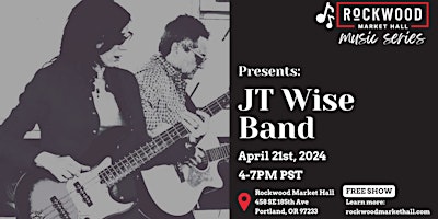 Imagen principal de Rockwood Market Hall Music Series Presents JT Wise Band