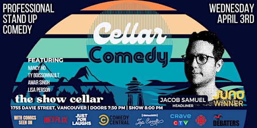 Hauptbild für Cellar Comedy presents Juno Winner JACOB SAMUEL