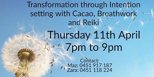 Imagem principal de Transformation through Intention setting with Cacao, Breathwork and Reiki