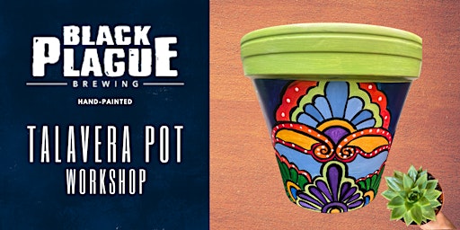 Talavera Flower Pot Painting - Craft and Sip primary image