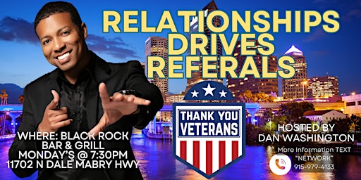 Imagem principal de RELATIONSHIPS BUILDS REFERALS|BUSINESS CARD EXCHANGE|BLACK ROCK & GRILL