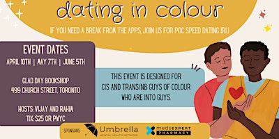 Image principale de dating in colour: speed dating for queer poc guys