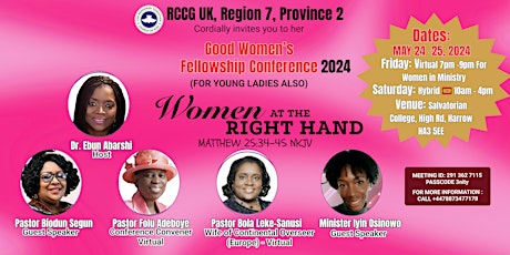 RCCG Region 7 Province 2 Good Women’s Fellowship Conference 2024