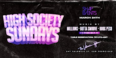 High Society Sundays  - Hip Hop all night primary image