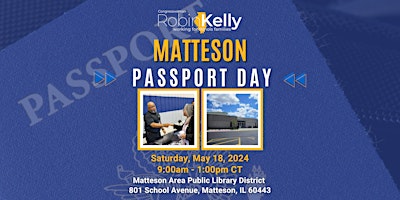 Hauptbild für Rep. Robin Kelly's Matteson Passport Day