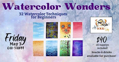 Imagem principal do evento Watercolor Wonders-32 Watercolor Techniques for Beginners