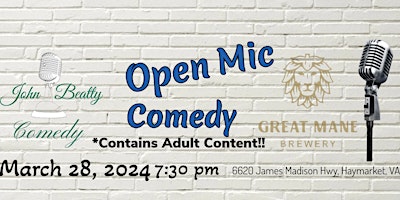 Comedy Open Mic At Great Mane Brewery. primary image