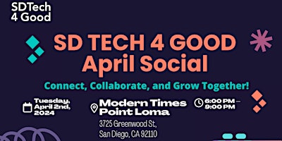 SD Tech 4 Good - April Social primary image