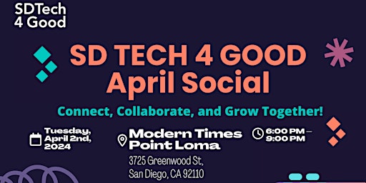 SD Tech 4 Good - April Social primary image