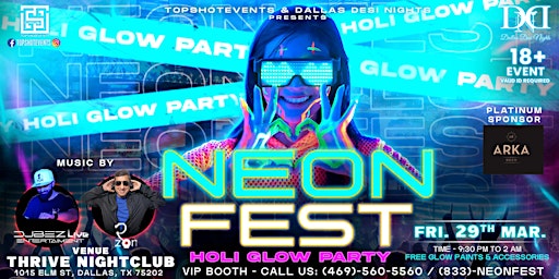 Immagine principale di NEON FEST 2024 |  HOLI GLOW PARTY WITH TOPEND DJ AND GLOW ARTIST 