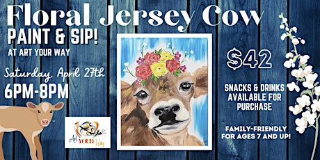 Floral Jersey Cow Paint & Sip!