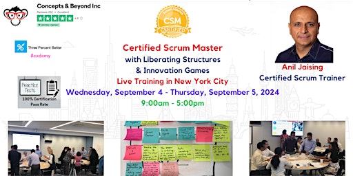 Certified ScrumMaster (CSM) - In-Person Training primary image