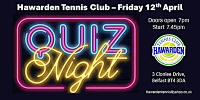 Primaire afbeelding van Quiz Night @ Hawarden Tennis Club