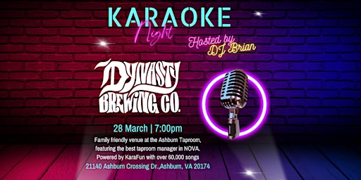 Imagem principal de Karaoke Night at Dynasty Brewing's Ashburn Taproom