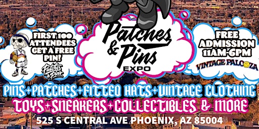 Immagine principale di Patches & Pins Expo Phoenix Feat: Cap Con & Vintagepalooza 