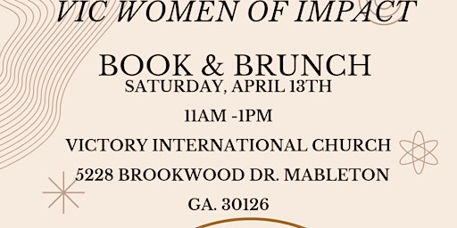 Imagen principal de VICC WOMEN OF IMPACT  BOOK & BRUNCH