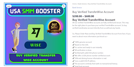 Buy Verified TransferWise Account - 100% USA, UK Wise primary image