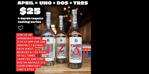 Image principale de Uno + Dos + Tres (123 Organic) Tequila Tasting