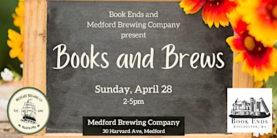 Hauptbild für Books and Brews Spring Bookfair @ Medford Brewing