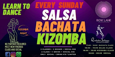 BACHATA & SALSA & KIZOMBA SOCIAL 02 AREAS at BOW LANE