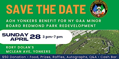 Primaire afbeelding van AOH Yonkers Fundraiser for the NY GAA Minor Board