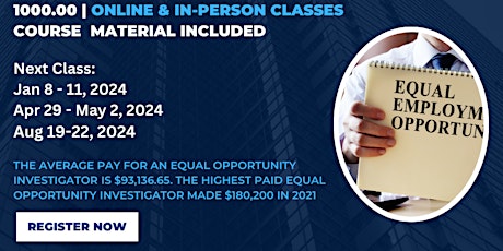 New Equal Employment Opportunity Investigator Course