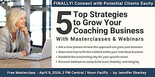 Hauptbild für 5 Top Strategies to Grow Your Coaching Business with Masterclasses