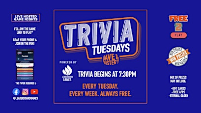 Trivia Night | Dave & Buster's - Kentwood  MI - TUE 730p @LeaderboardGames