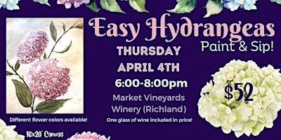 Imagem principal de Easy Hydrangeas Paint & Sip!