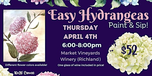 Imagen principal de Easy Hydrangeas Paint & Sip!