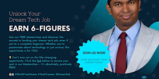 Unlock Your Dream Tech Job: Earn 6 Figures in Just 2 Months - No Diploma or Prior Experience Needed! primary image
