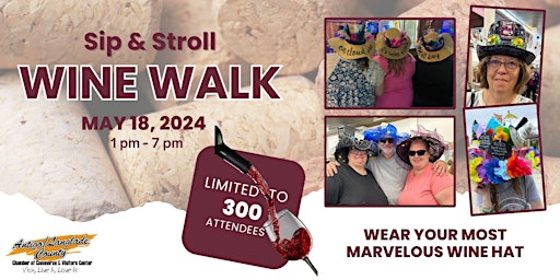 Imagem principal do evento Sip & Stroll Wine Walk 2024