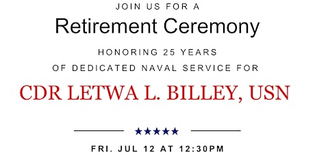 CDR Letwa L. Billey Retirement Ceremony
