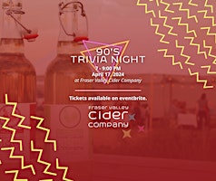 Primaire afbeelding van ‘90’s’ Trivia Night at The Cidery April 17