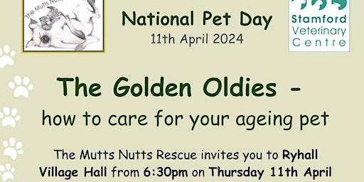 Primaire afbeelding van Vet Talk on the Older Pet - Learn to recognise signs of an emergency and pain in our older pet